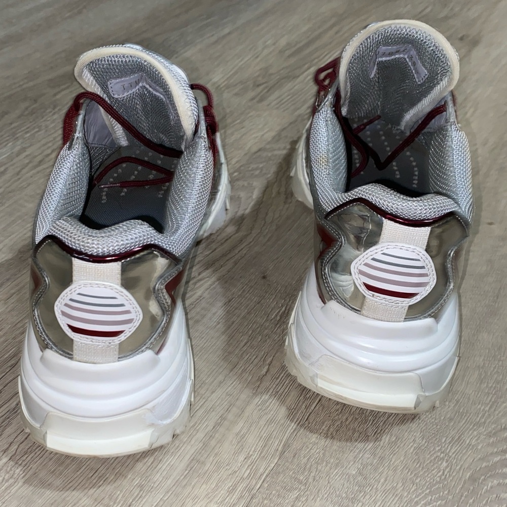 VALENTINO GARAVANI  Sneaker Climber Sliver/Burgundy EUR 38.5 USA W8-8.5 M 7-7.5 - Picture 3 of 16